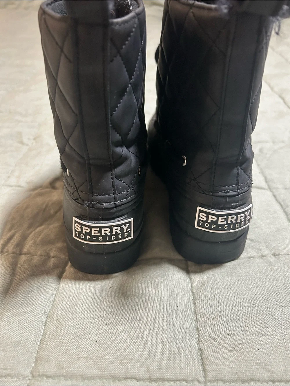 Women’s Black Waterproof Lace-Up Duck Boots